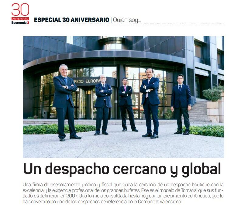 La revista Economía 3 dedica un reportaje a la trayectoria de Tomarial