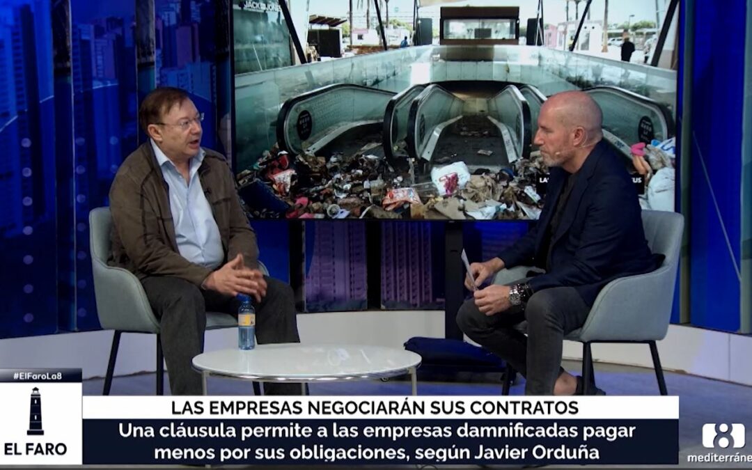 Entrevista a nuestro consejero Javier Orduña en La 8 TV sobre la aplicación de la cláusula rebus por la DANA